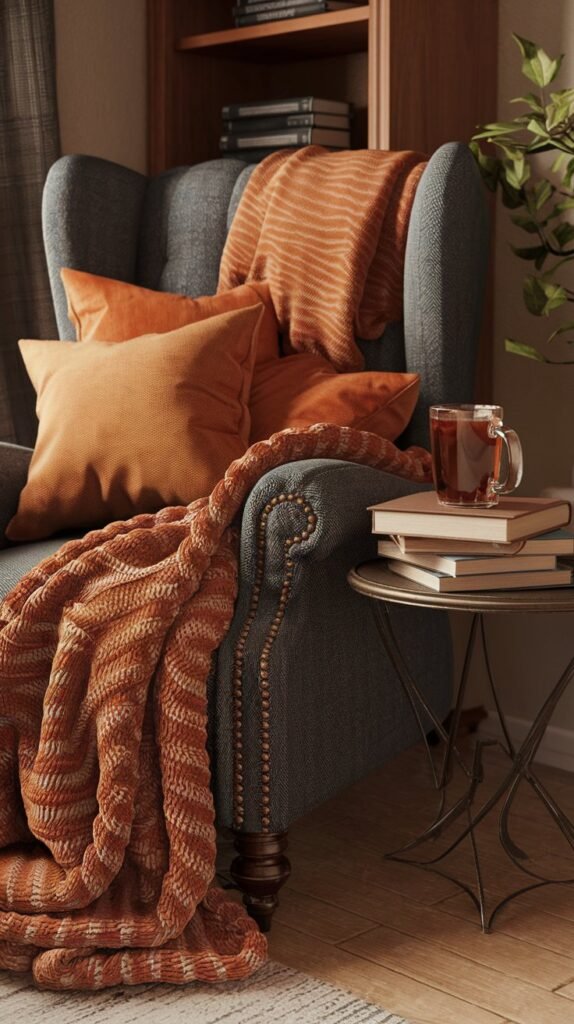 cozy fall reading nook, fall home decor hacks