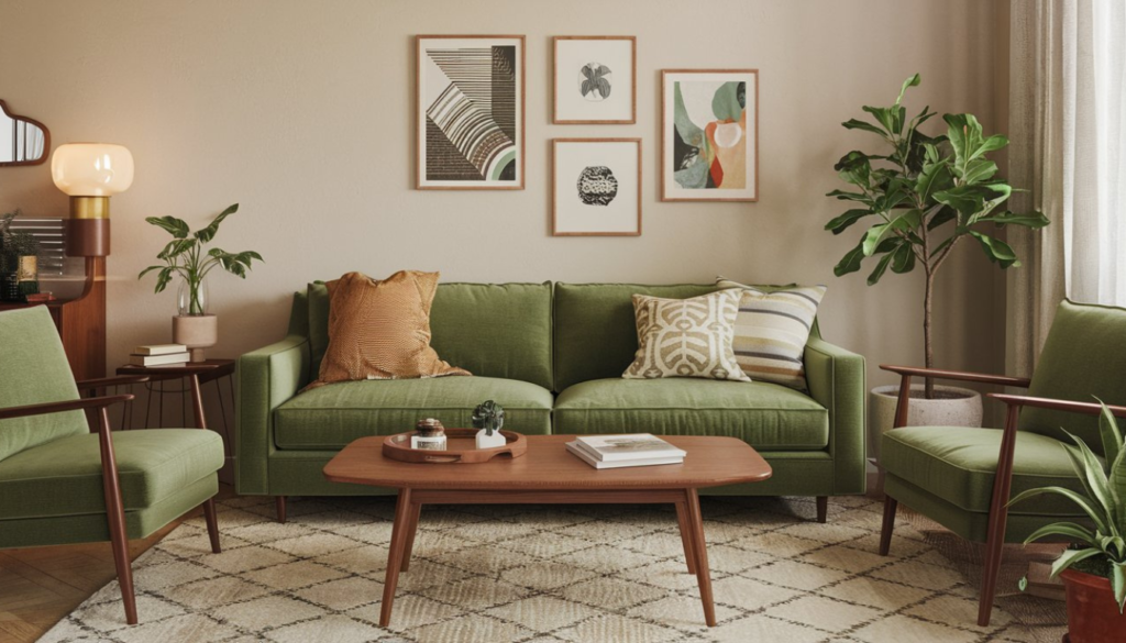 How to Style a Green Sofa